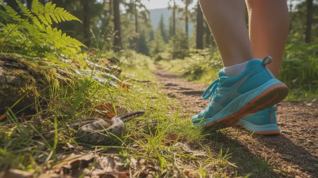 In de bergen en het bos nog steeds op sneakers lopen? Deze fout trekt slangen aan