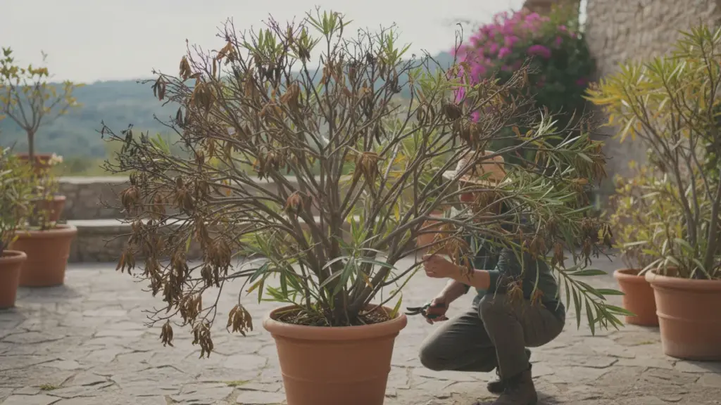 Oleander na een zware winter redden met een eenvoudige aanpak: prachtige bloemen komen terug